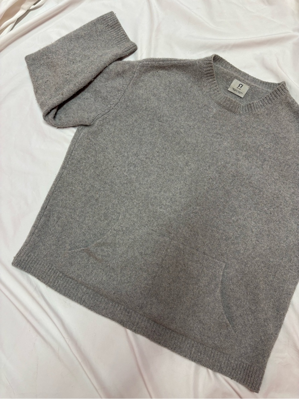 Rifo Grey Recycled Cashmere Crewneck Sweater | Medium